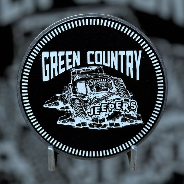 Badge - Green Country Jeepers - Jeep Logo (Multiple Colors Available)