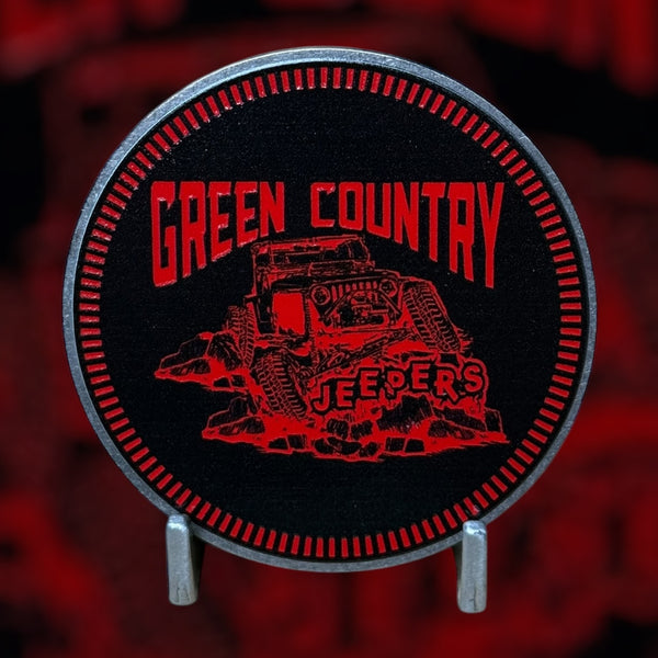 Badge - Green Country Jeepers - Jeep Logo (Multiple Colors Available)