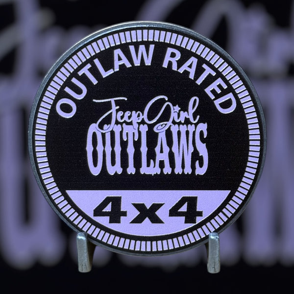 Custom4x4Badge - Jeep Girl Outlaws (Multiple Colors Available)