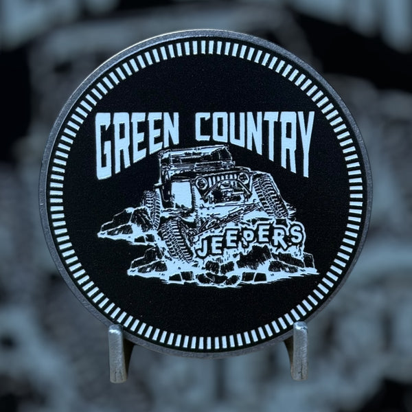 Badge - Green Country Jeepers - Jeep Logo (Multiple Colors Available)