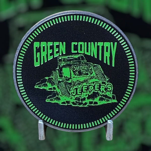 Badge - Green Country Jeepers - Jeep Logo (Multiple Colors Available)