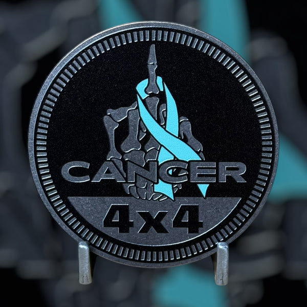 Custom4x4Badge - Fuck Cancer Ribbon (Colored Ribbon)