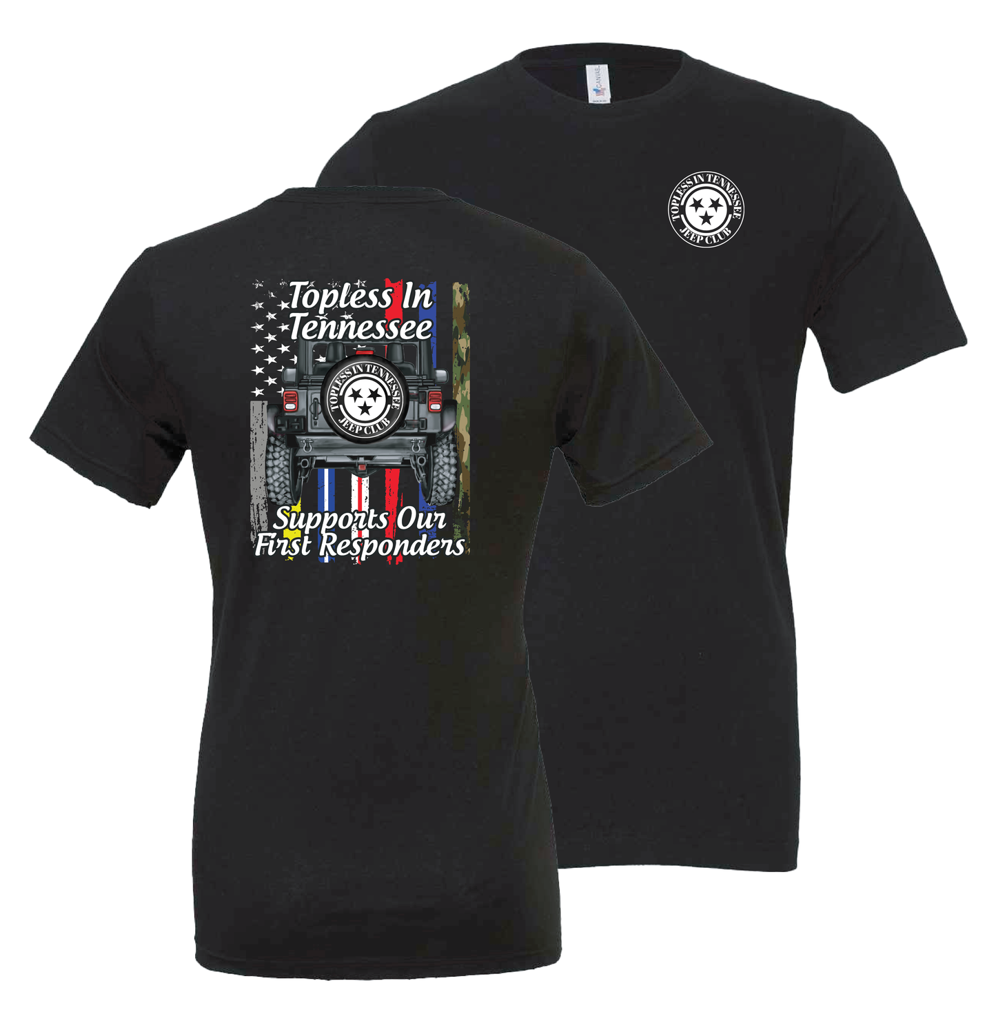 Topless In Tennessee Apparel - 1st Responders (T-Shirt or Tank Top)