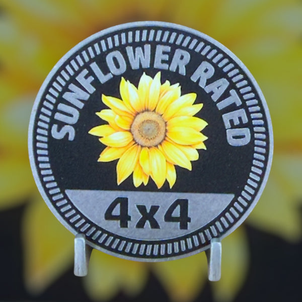Custom4x4Badge - Sunflower Rated