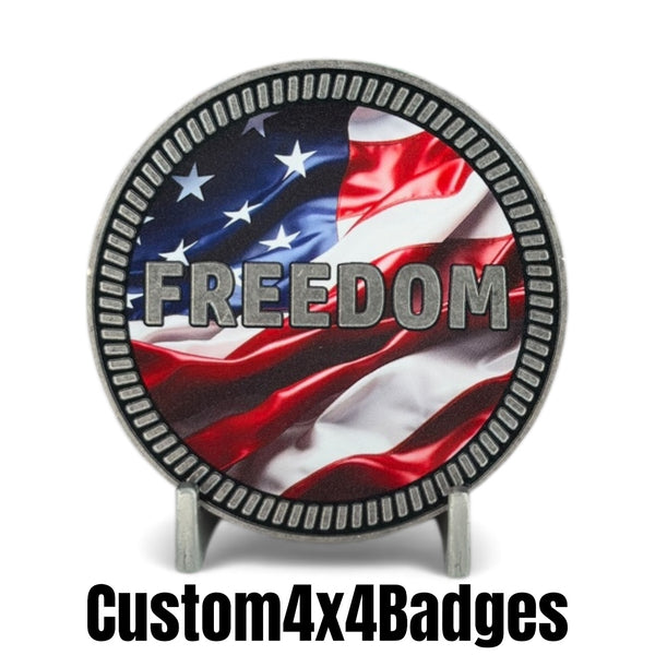 FREEDOM (Flag) 4x4 Badge
