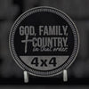 Custom4x4Badge - God, Family, Country