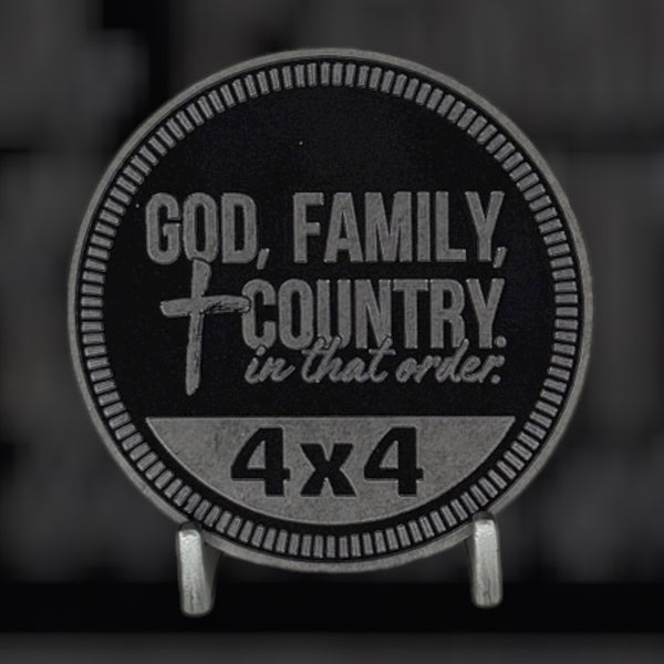 Custom4x4Badge - God, Family, Country