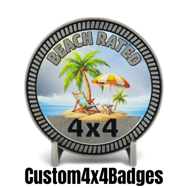 Beach Rated (Full Color) 4x4 Badge