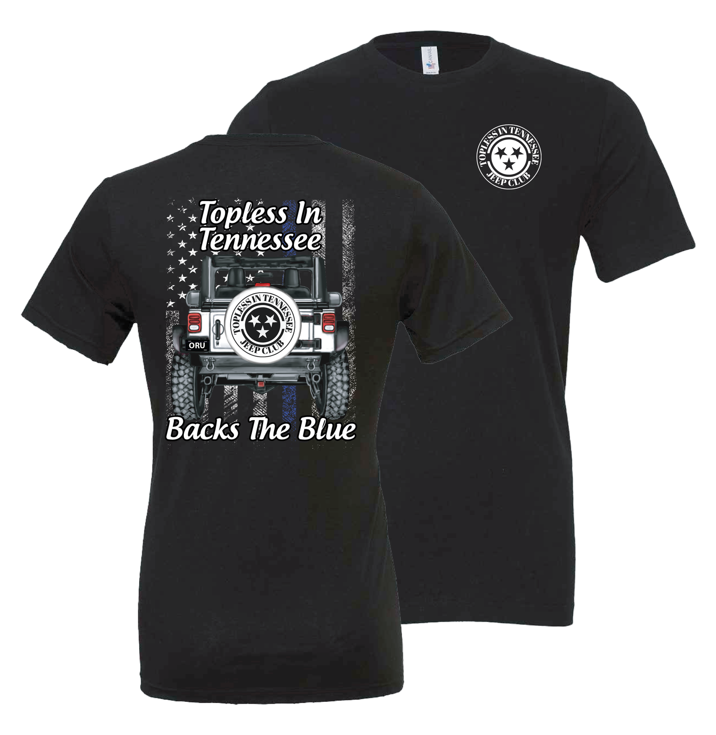 Topless In Tennessee Apparel - Back The Blue (T-Shirt or Tank Top)