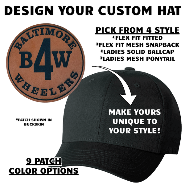 Baltimore Wheelers Apparel - Logo Hat (4 Hat Styles & 9 Hat Colors To Pick From)