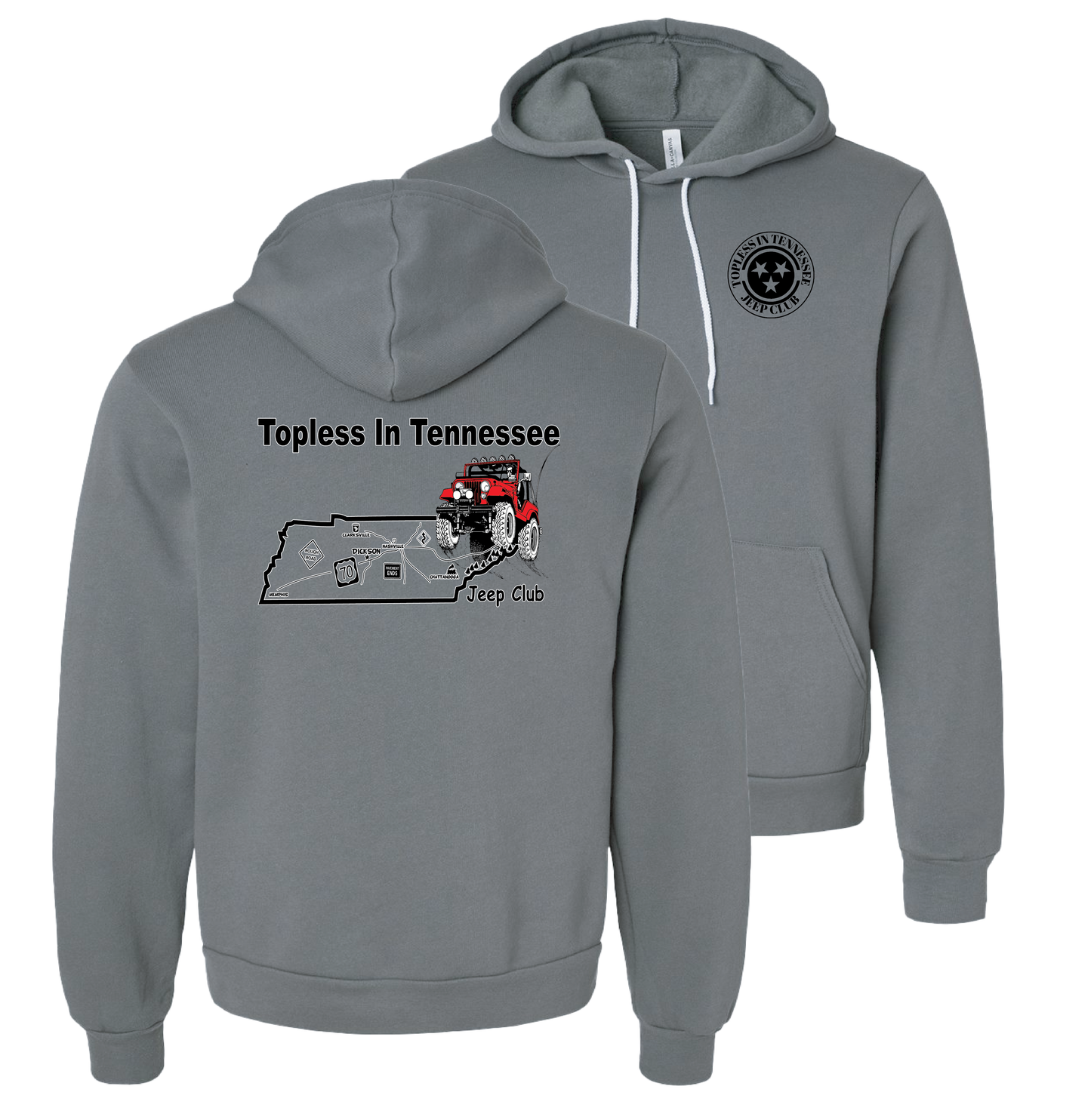 Topless in Tennessee Apparel - State Logo (T-Shirt, Tank Top or Hoodie)