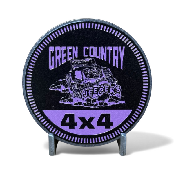 Club Badge - Green Country Jeepers - Jeep Logo 4x4 (Multiple Colors Available)