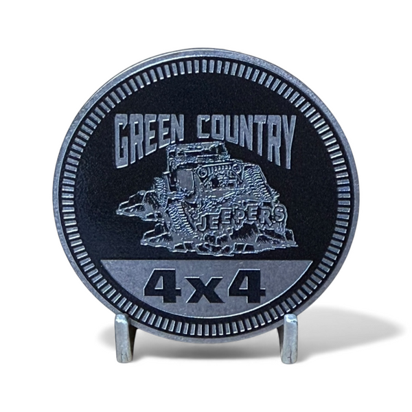 Club Badge - Green Country Jeepers - Jeep Logo 4x4 (Multiple Colors Available)