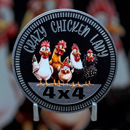 Custom4x4Badge - Crazy Chicken Lady