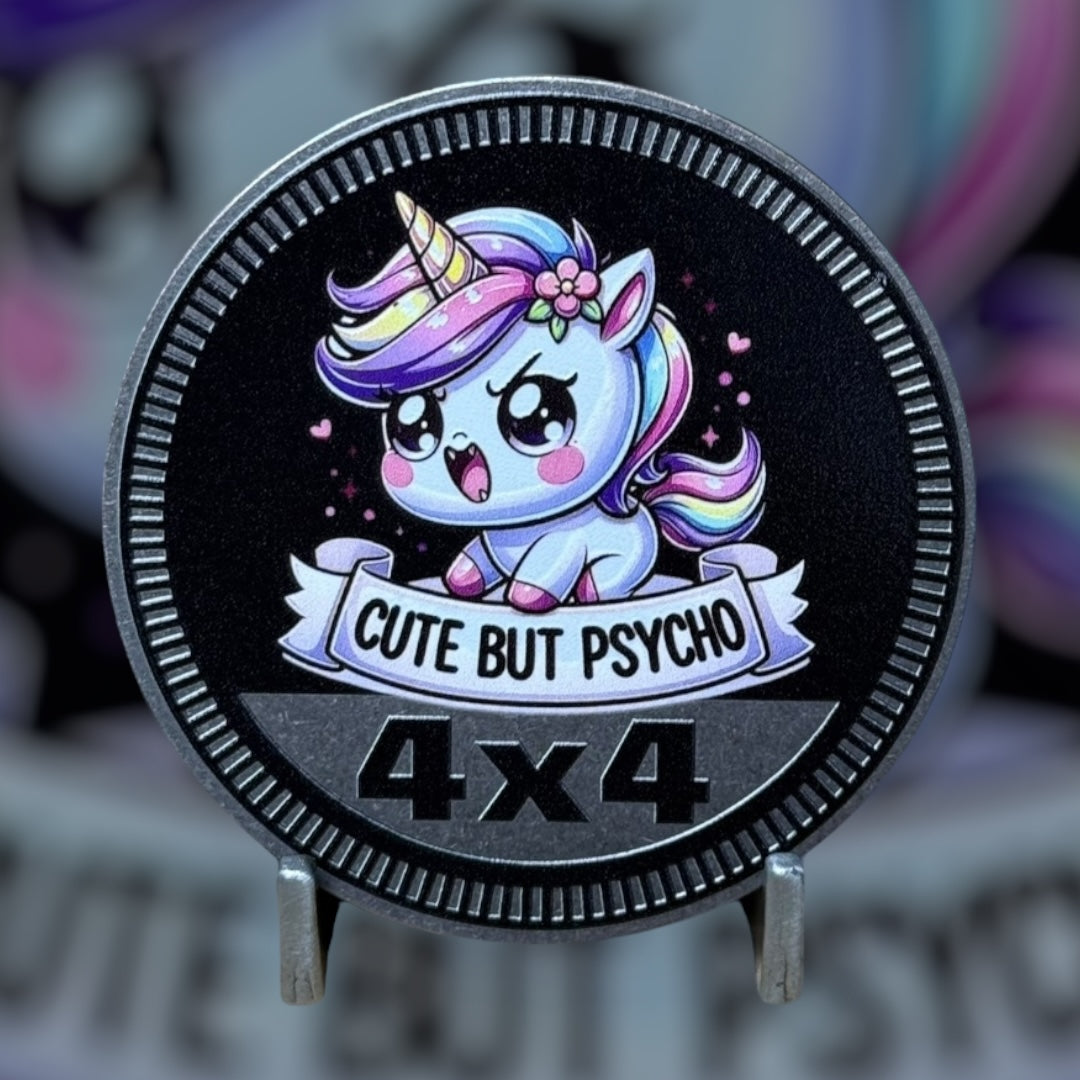 Custom4x4Badge - Cute But Psycho