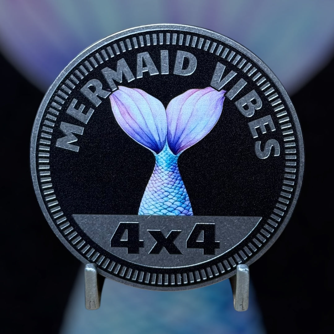 Custom4x4Badge - Mermaid Rated (Pink/Purple)