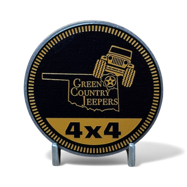 Club Badges - Green Country Jeepers - State Logo 4x4 (Multiple Colors Available)