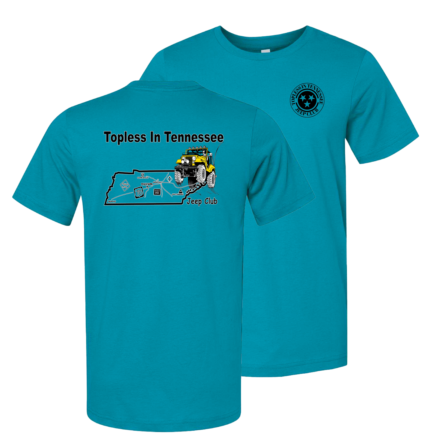 Topless in Tennessee Apparel - State Logo (T-Shirt, Tank Top or Hoodie)