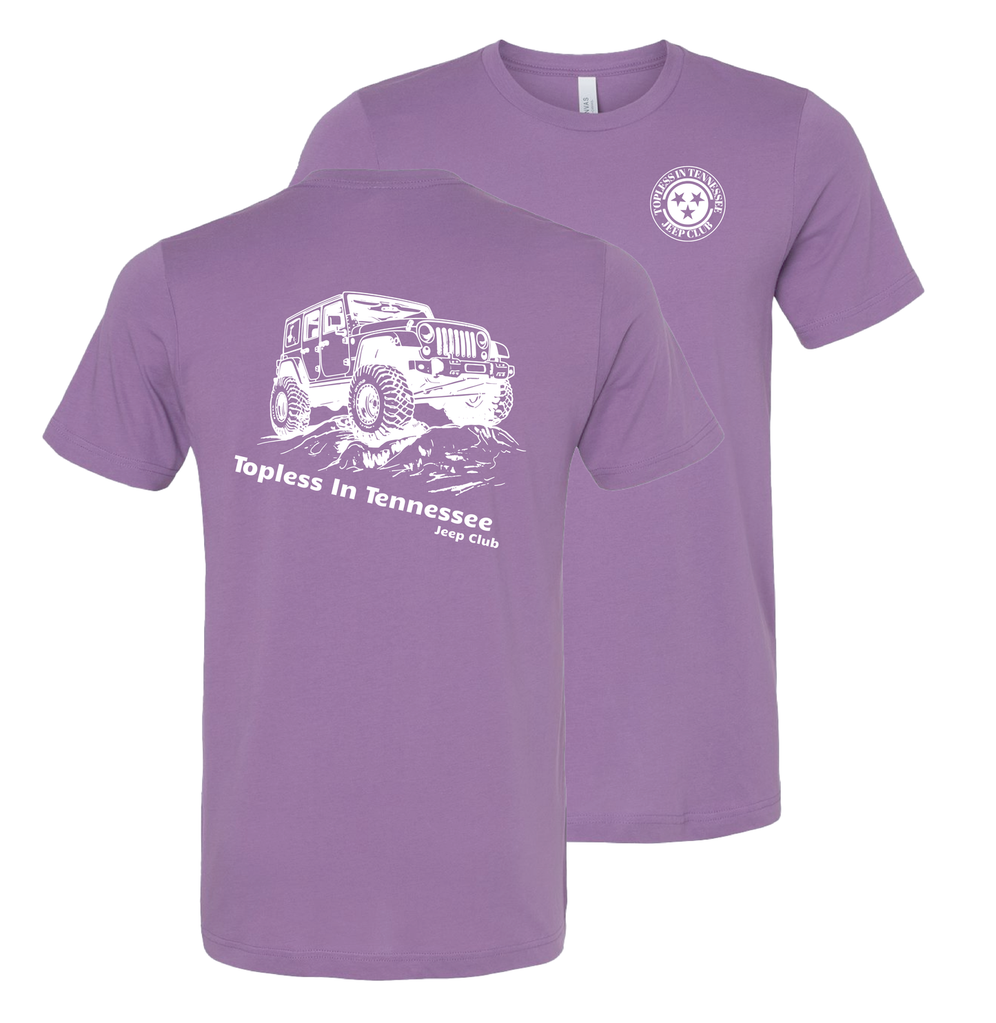 Topless In Tennessee Apparel - Jeep on Rocks (T-Shirt, Tank Top or Hoodie)