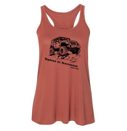 Topless In Tennessee Apparel - Jeep on Rocks (T-Shirt, Tank Top or Hoodie)