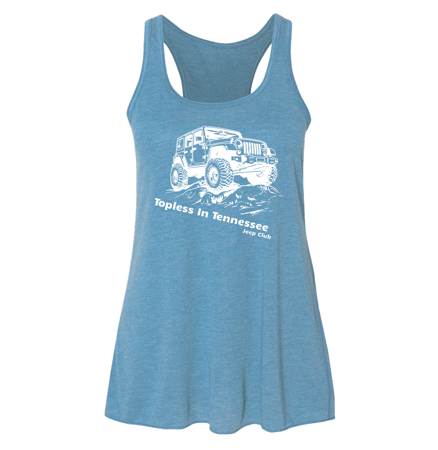 Topless In Tennessee Apparel - Jeep on Rocks (T-Shirt, Tank Top or Hoodie)