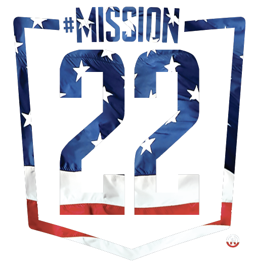 Mission 22 - American Flag Printed Shield Logo